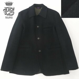 相場価格￥66,000- 美品 日本製 Paul Smith COLLECTION ポールスミスコレクション 454318 フラノウール ジャケット 黒 ブラック M