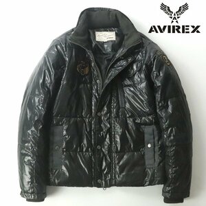 美品 上野商会 AVIREX アヴィレックス 6122050 エアフォースワッペン 中綿入り パッディングジャケット ダークブラウン M ブルゾン