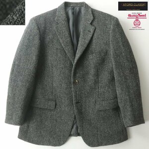 極美品 OXFORD CLASSIC オックスフォードクラシック HARRIS TWEED ハリスツイード ウール100％ 2B テーラードジャケット グレー 98BB4