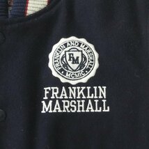 極美品 FRANKLIN AND MARSHALL フランクリンマーシャル 牛革レザー メルトンウール 袖革スタジャン S(JP:M程度）【参考価格￥38,500-】_画像5