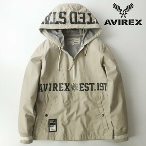 美品 上野商会 AVIREX アヴィレックス 6162122 ナイロンボンディング ミリタリー アノラックパーカ ベージュ M【参考価格￥18,900-】