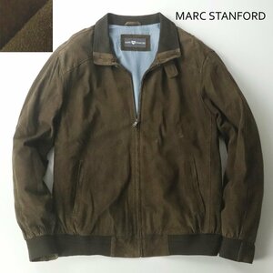 【ビッグサイズ！XXXL】美品 MARC STANFORD マーク・スタンフォード 山羊革 ゴートスウェードレザー スイングトップ ブルゾン 茶