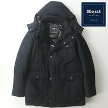 極美品 KENT IN TRADITION ケント シベリア産ダック使用 サキソニーウール ダウンジャケット 紺 ネイビー S パーカ メンズ_画像1