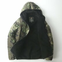 美品 ALPHA INDUSTRIES INC, アルファ リップストップナイロン キルトボアパーカ カモフラ柄 迷彩 M 中綿入り キルティングジャケット_画像3