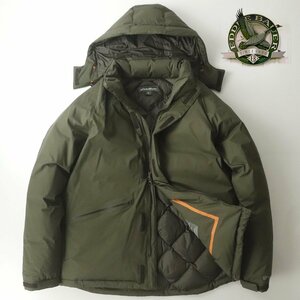 【厳選プレミアム羽毛！】極美品 Eddie Bauer エディーバウアー EB900 ダウンジャケット カーキ L JP:XL パーカ メンズ アウトドア