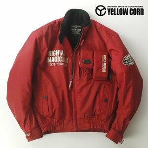 美品 YELLOW CORN イエローコーン YB-4300 ナイロン ウインタージャケット レッド 赤 S 中綿 レーシング バイクウェア【定価￥20,680-】