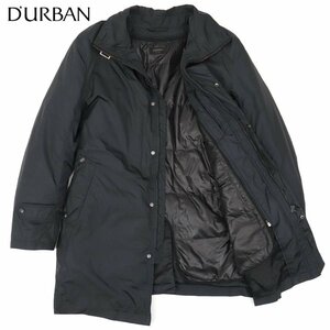 相場価格￥77,000- 美品 D'URBAN ダーバン 撥水 ナイロンタフタ ダウンライナー付 ステンカラーコート 濃紺 3L JP:2XL ハーフ丈