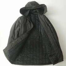 美品 イタリア製 ジョルジオ アルマーニ ARMANI COLLEZIONI メタル混 テクニカルクロス フーディーコート 黒 50 L【参考価格￥132,000-】_画像3