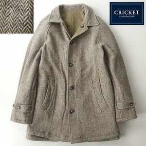 【90年代 ヴィンテージ！】極美品 CRICKET クリケット 肉厚ヘリンボーン ツイード コットンツイル リバーシブル コート L アイビー