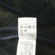 極美品 日本製 Papas パパス ウール 裏チェック ステンカラーコート ネイビー 50 L シナコバ SINA COVA アメトラ 【参考価格￥143,000-】_画像8