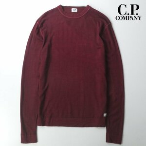 C.P.COMPANY シーピーカンパニー 製品洗い クルーネック スプリングニット セーター ボルドー 50 JP:L 長袖【相場価格￥31,000-】