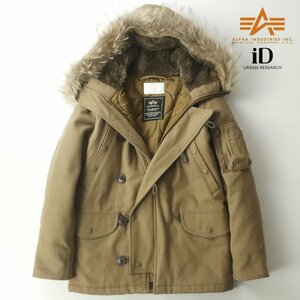 【コラボ！】美品 ALPHA×iD URBAN RESEARCH アルファ × アーバンリサーチ ラクーンファー付 TYPE N-3B フライトジャケット S 中綿入り