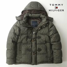 極美品 TOMMY HILFIGER トミーヒルフィガー 転写プリント ダッフル ダウンジャケット ブラウン 茶 S パーカ【相場価格￥55,000-】_画像1