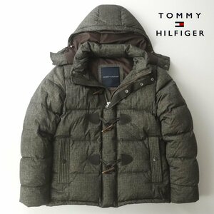 極美品 TOMMY HILFIGER トミーヒルフィガー 転写プリント ダッフル ダウンジャケット ブラウン 茶 S パーカ【相場価格￥55,000-】