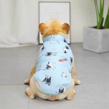 アクアLサイズ◆【残り数枚】犬服 中型犬用 フレブル ドッグウェア ダウン風 アウター Dカン付き 新品 フレンチブルドッグ ジャケット_画像3