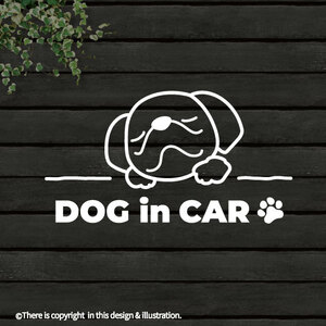 DOG IN CAR/ペキニーズ【カッティングステッカー】★手書きわんこ