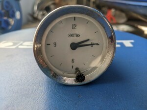 ★SMITHS クロック☆スミス時計★ホワイト文字盤☆動作品★難アリ☆クラッシックミニ・オースチン・モーリス・ローバーミニ