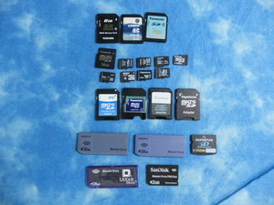 ★記録用メモリ SDカード / mini SD / micro SD / メモリスティック / アダプター 他 21点セット まとめ売り