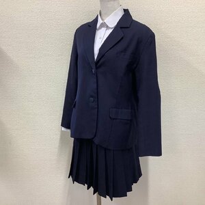 I234/Y(中古)山形県 山形東高校 女子制服3点 /旧制服/指定品/L/W66/丈48/ブレザー/冬スカート/ブラウス/洋装ワタナベ/冬服/紺/学生服