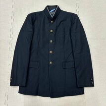 O340/L(中古) 男子制服1点 /Cランク/校名不明/160A/学ラン/黒/ラウンドカラー/学生服/冬服/冬用/中学校/高校/制服/男子生徒/学生服_画像1