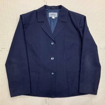 I240/Y(中古)山形県 金井中学校 女子制服4点 /旧制服/大きめ/別寸/W73/4L/ブレザー/長袖ブラウス/冬スカート/リボン/紺/NIKKE/学生服_画像2