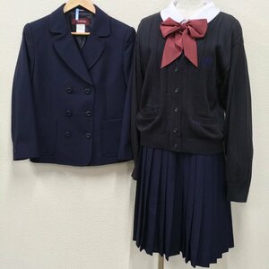 A333/A(中古)愛知県 椙山女学園中学校・高校 女子制服6点 /155B/160B/S/M/ブレザー/カーディガン/ジャンパースカート/リボン/冬服/学生服