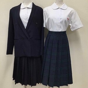 O352/(中古)兵庫県 播磨高校(姫路女学院) 女子制服5点 /AL+3/W73/丈LL/ブレザー/ブラウス/スカート/黒/HARIMA/夏服/冬服/女子学生/学生服