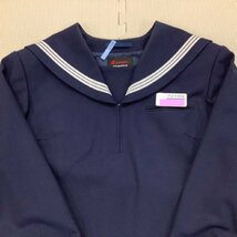 I247/Y(中古)山形県 河北中学校 女子制服3点 /名札付き/175A/W75/丈58/セーラー/スカート/タイ/白3本ライン/KANKO/紺/冬/女子学生/学生服_画像5