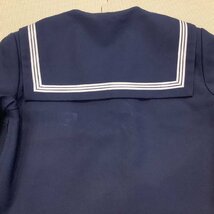 I247/Y(中古)山形県 河北中学校 女子制服3点 /名札付き/175A/W75/丈58/セーラー/スカート/タイ/白3本ライン/KANKO/紺/冬/女子学生/学生服_画像7