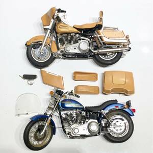 組立て ジャンク◆タミヤ 1/6 オートバイシリーズ ハーレーダビッドソン 2台◆FLH クラシック / FXE 1200 スーパーグライド