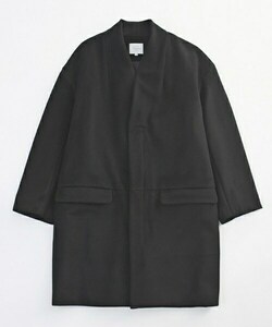 Lサイズ◆VICTIM ヴィクティム NO COLLAR COAT ノーカラー ウールコート 黒