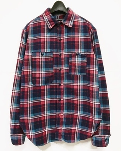 Sサイズ◆Engineered Garments Work Shirt Twill Plaid 赤紺 エンジニアードガーメンツ 長袖 ワークシャツ チェック ネル