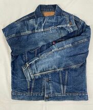 70's 米国製 ビンテージ リーバイス LEVI'S デニムジャケット 70505 -0317 4th ケアタグ ブランケット 着丈60 身幅58 46-44位 [ta-0950]_画像4