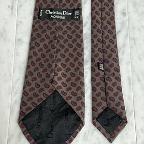 699円～ Christian Dior ディオール ネクタイ グレー系 ミニペイズリーの画像4