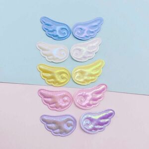 【200個】天使の羽　羽　パーツ　 ハンドメイドパーツ　紫　パープル