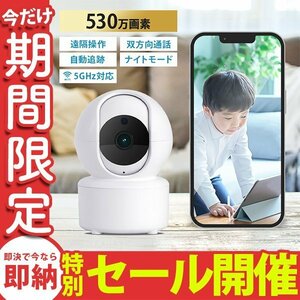 【数量限定セール】防犯カメラ ペットカメラ 夜間OK 屋内 見守りカメラ スマホ対応 ワイヤレス 自動追跡 遠隔操作 録画 防犯対策 5GHz対応