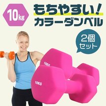 【数量限定セール】ダンベル 10kg 2個セット カラーダンベル 鉄アレイ ウエイトトレーニング ダイエット 筋トレ ダイエット グレー_画像2