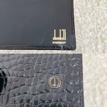 ダンヒル　dunhill　長財布　札入れ　クロコ型押し　ブラック　黒　レザー　革　ゴールド金具　ロゴ金具　D金具_画像7