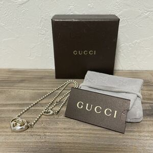 GUCCI Gucci Inter locking Heart колье подвеска серебряный 925 кейс пакет имеется 