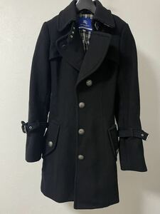 BURBERRY BLUE LABEL バーバリー ブルーレーベル 裏地ノバチェック コート 38サイズ 黒 レディース