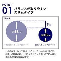 【即納】背筋ストレッチ用ポール ソフト90 アイメディア 直径 約10cm スリム ポール ストレッチ用ポール フォームローラー ヨガ_画像5