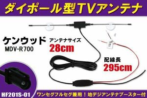 ダイポール アンテナ 地デジ ワンセグ フルセグ 12V 24V 対応 ケンウッド KENWOOD 用 HDV-909DT 用 HF201S-01 端子 吸盤式