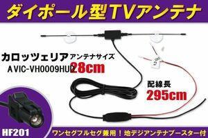 ダイポール アンテナ 地デジ ワンセグ フルセグ 12V 24V 対応 カロッツェリア carrozzeria 用 AVIC-VH0009HUD 用 HF201 端子 吸盤式