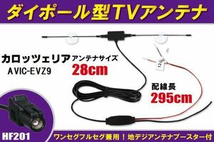 ダイポール アンテナ 地デジ ワンセグ フルセグ 12V 24V 対応 カロッツェリア carrozzeria 用 AVIC-EVZ9 用 HF201 端子 吸盤式