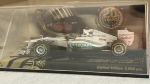 ミニチャンプス1/43シューマッハ20周年limited Edition2000Pcs Mercedes GP W02 2011