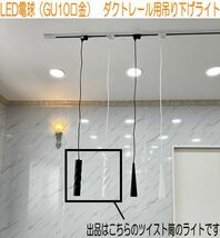 【ツイスト円柱】LED ペンダントライト ダクトレール用　1灯 GU10口金 吊り下げ 白/黒 丸筒 インテリア ダイニング リビング モノトーン ②_画像4