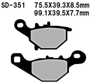 ベスラ ブレーキパッド レジン SD-351 フロント スズキ AG100 アドレスV100 100cc 1995年〜2004年 2輪
