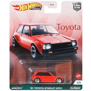 即決☆☆’81 スターレット KP61 STARLET トヨタ HW ホットウィール Hot Wheels メタルシャーシ、リアルライダー プレミアムモデル