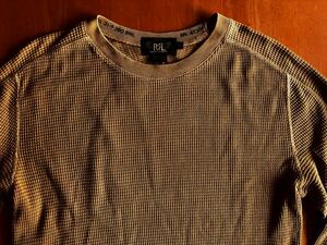RRL ワッフルクルーネックシャツ M 全盛期の逸品 ヘビーサーマル カーキ(ラルフローレンビンテージシャツジャケットヘンリーネックTシャツ