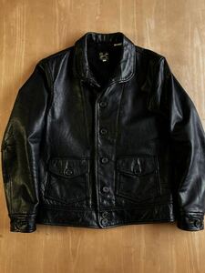 名作 LVC Menlo COSSACK Leather Jacket S イタリア製 コサックジャケット A-1 レザージャケット LEVI'S VINTAGE CLOTHING RRL